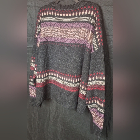 Lucky Brand Women’s Fair Isle Crewneck Sweater – Black Combo, XX-Large - Picture 3 of 8